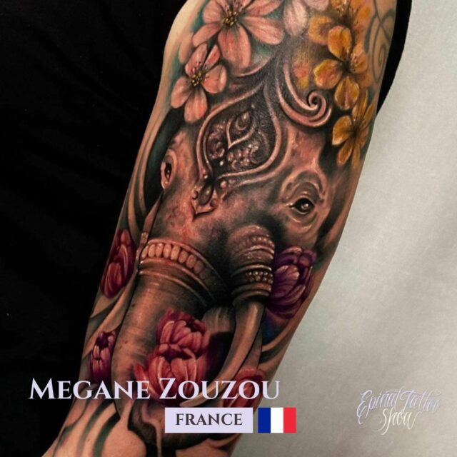 Megane Zouzou - Doll and Skull Tattoo - France (3)
